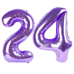 Kelfuoya purple 24-balloon 40-inch display for milestone celebrations