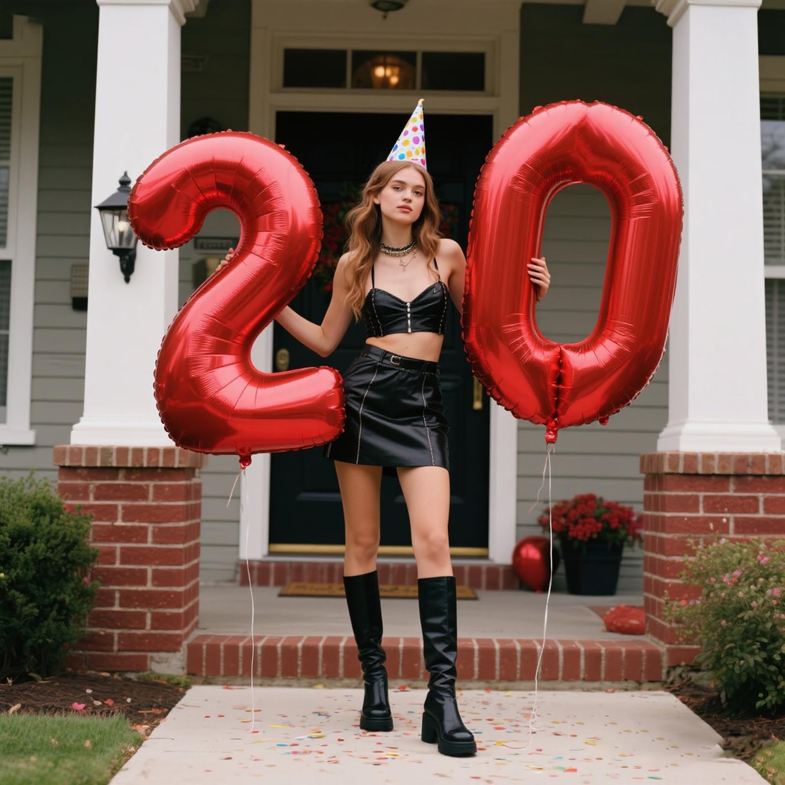 Kelfuoya Red birthday backdrop balloon enhances party decor