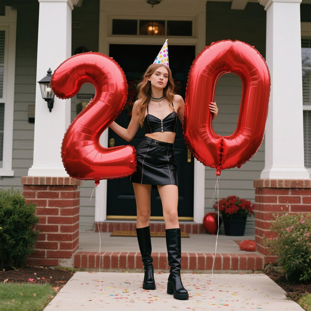 Kelfuoya Red birthday backdrop balloon enhances party decor