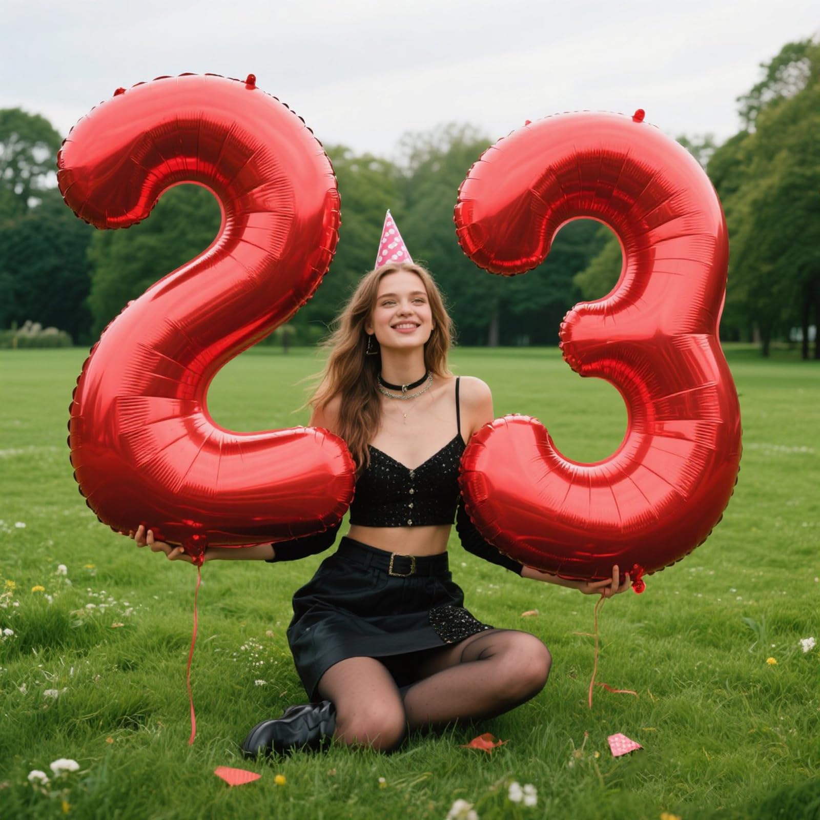 Kelfuoya red foil birthday balloon 40 inch enhances milestone celebrations