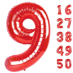 Kelfuoya red number 9 balloon on wall display for a bold birthday backdrop.
