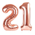Kelfuoya rose gold 21 balloon, 40-inch centerpiece for birthday celebrations.