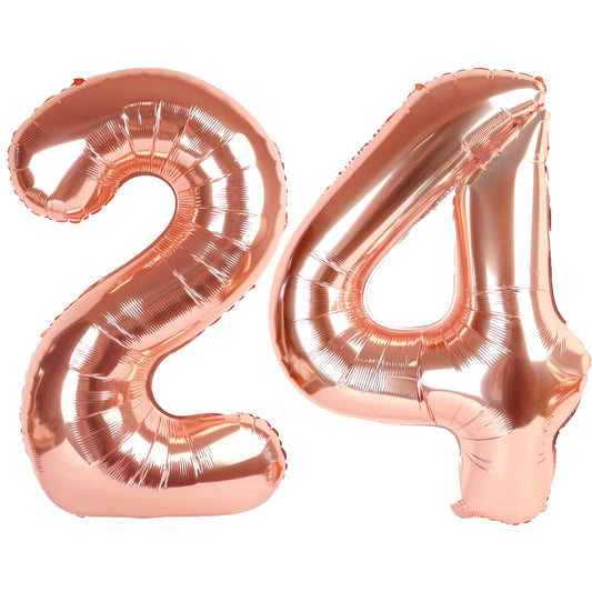 Kelfuoya rose gold 24 balloon 40-inch creates elegant birthday or anniversary decor