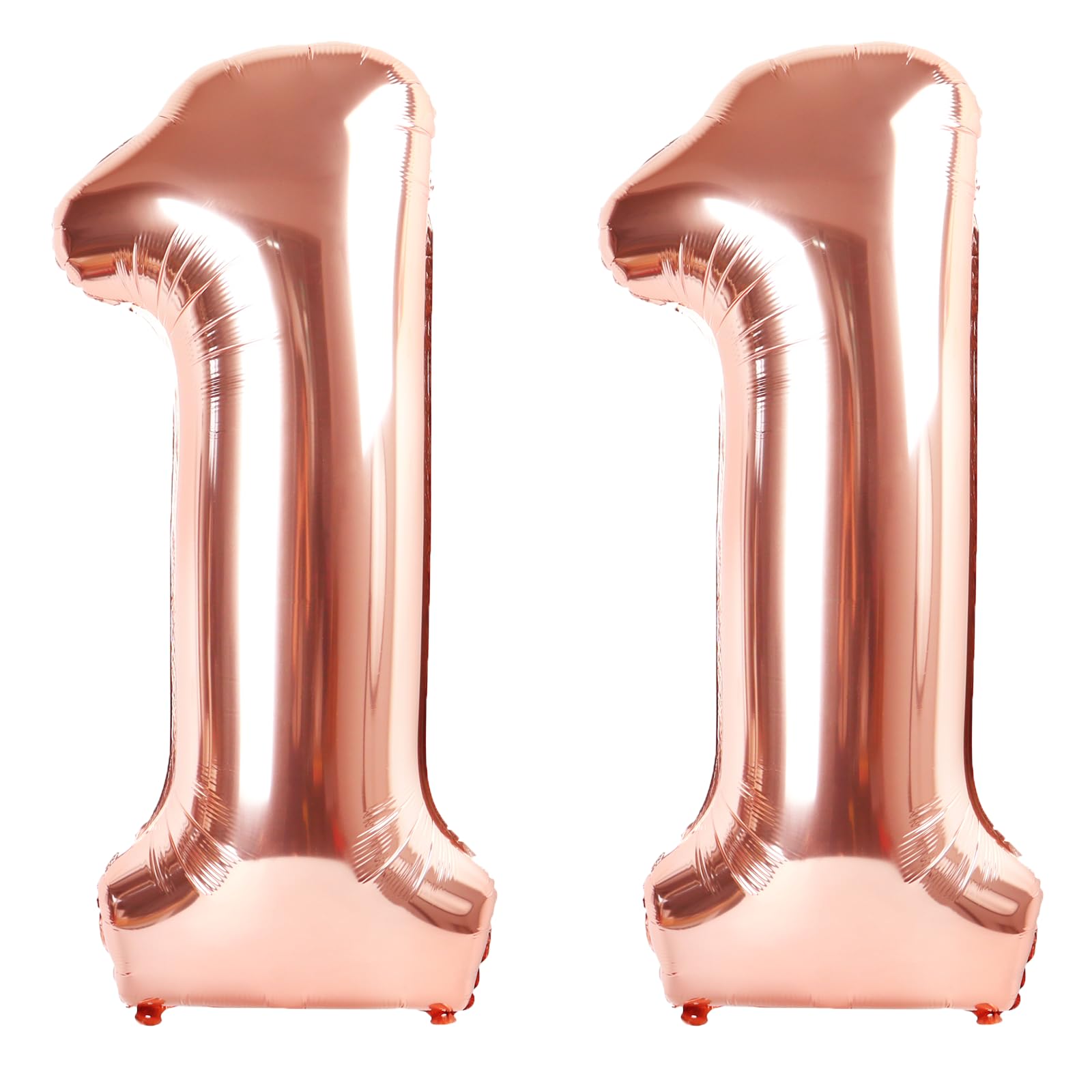 Kelfuoya rose gold 40-inch number 11 balloon front view for party centerpiece