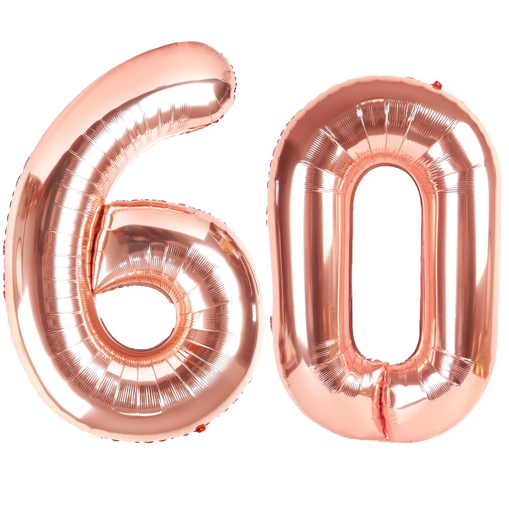 Kelfuoya rose gold 60 balloon close-up shows premium Mylar shine for elegant decor