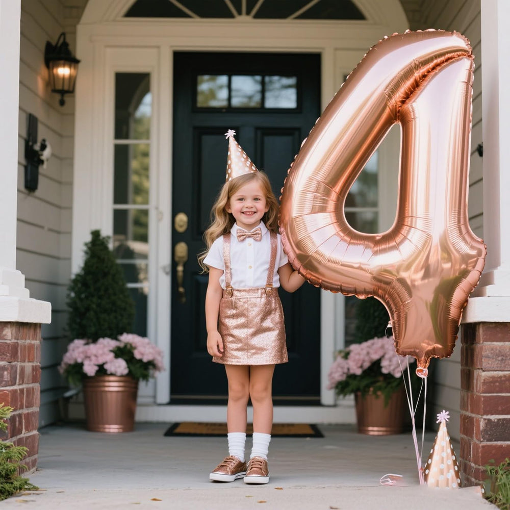 Kelfuoya rose gold foil balloon viewed from front for event décor.