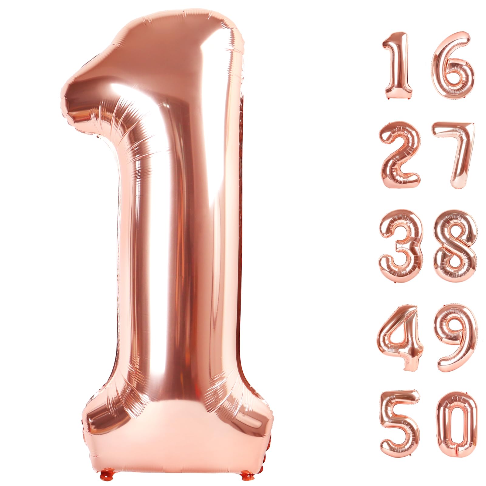 Kelfuoya rose gold number 1 balloon inflated for photo ready 1st birthday backdrop