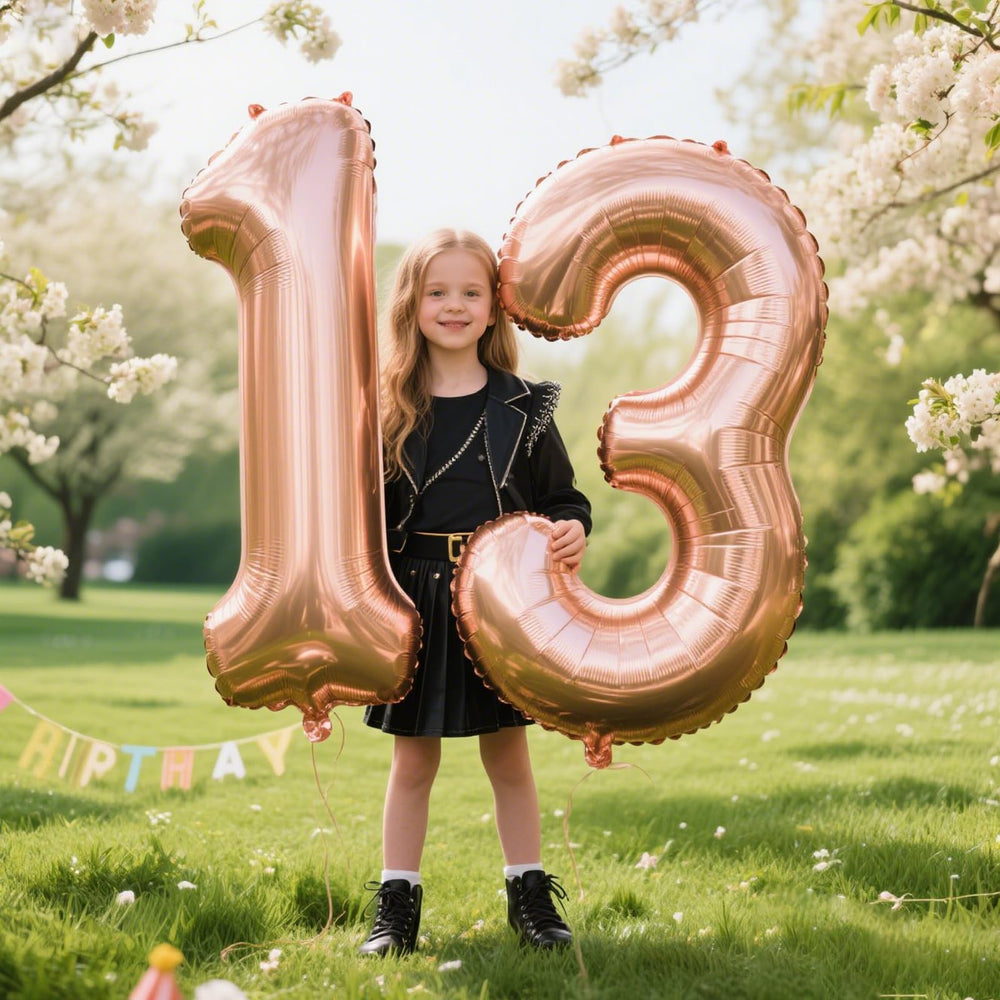 Kelfuoya 40-inch gold number balloon perfect centerpiece for parties and photo moments.