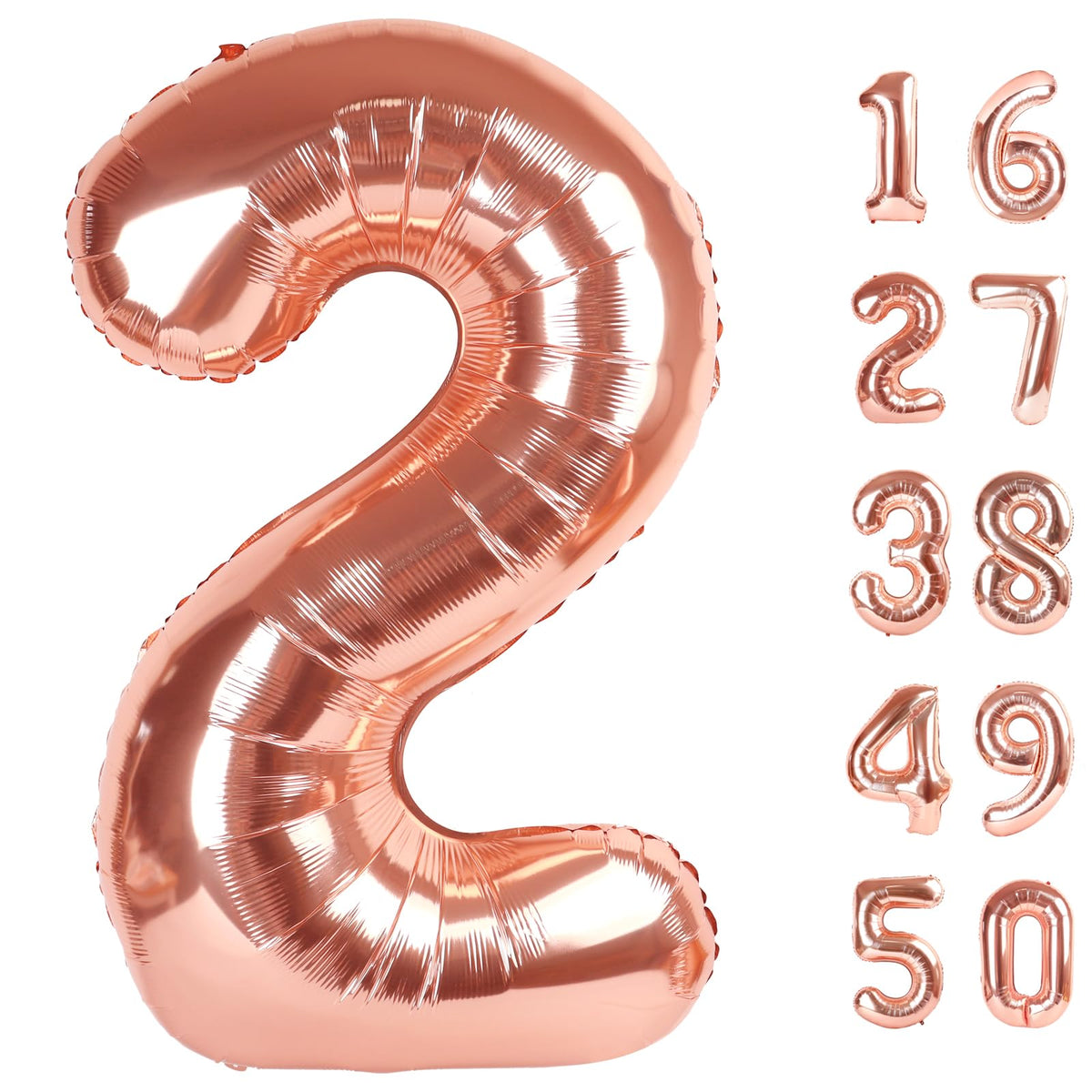 Kelfuoya rose gold number 2 balloon 40-inch makes a bold birthday backdrop