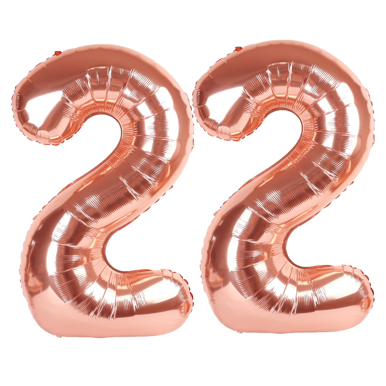 Kelfuoya rose gold 22 number balloon, 40 inches for birthdays