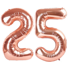 Kelfuoya rose gold number 25 balloon 40 inch display for elegant party decor