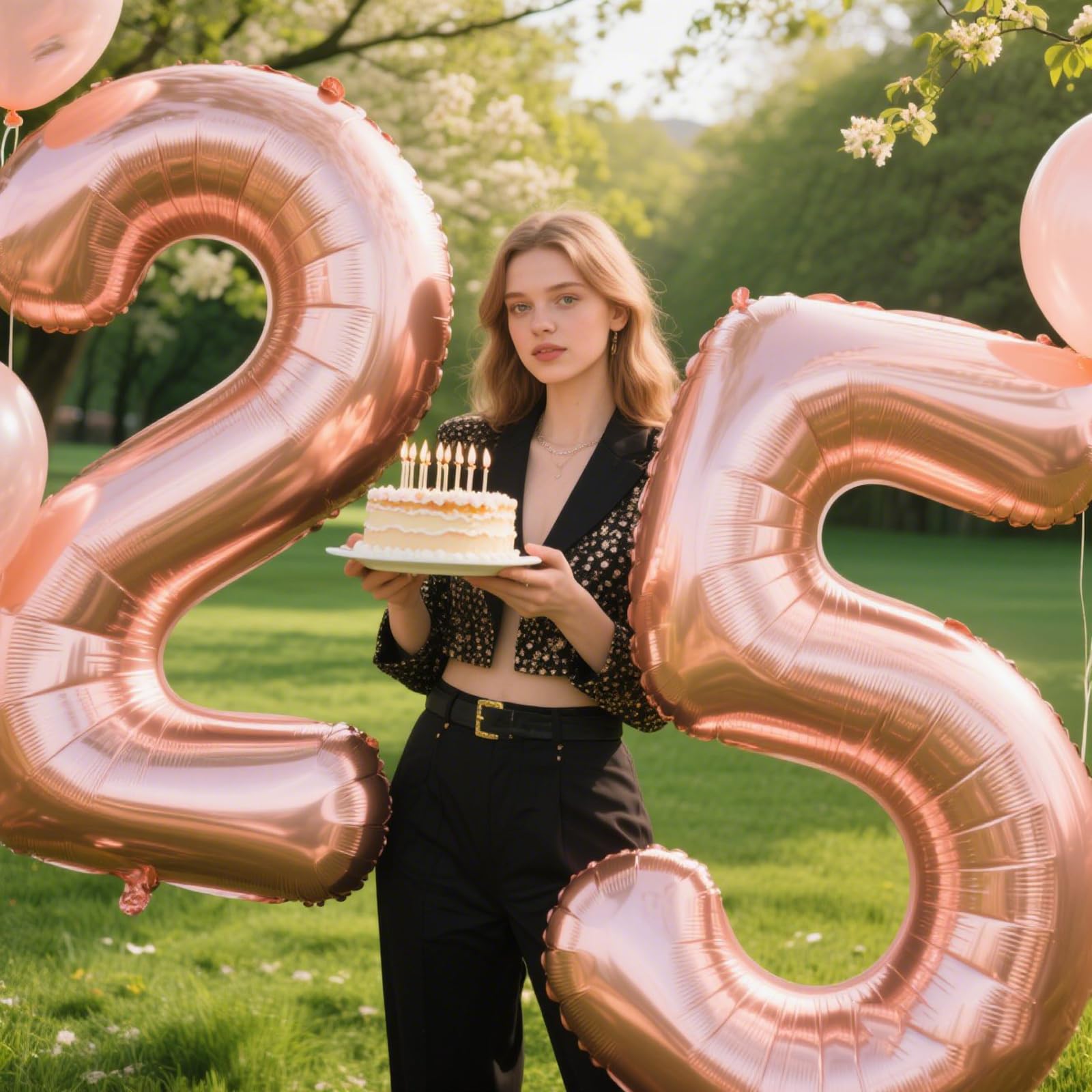 Kelfuoya rose gold number 25 balloon can be deflated and stored for reuse