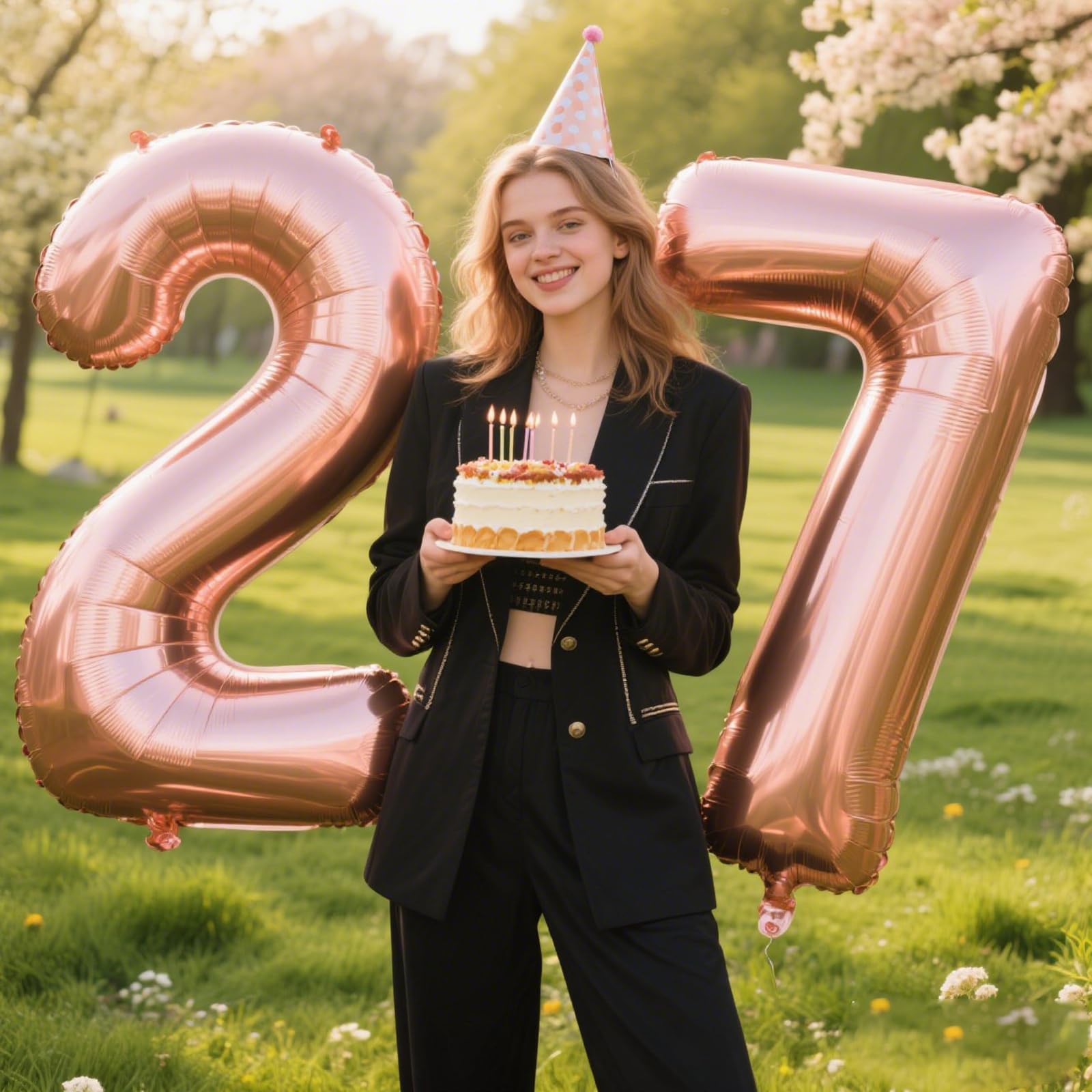 Kelfuoya rose gold 27 balloon for anniversary celebrations and milestones.