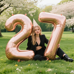 Kelfuoya rose gold 27 balloon enhancing a wedding setup with elegance.
