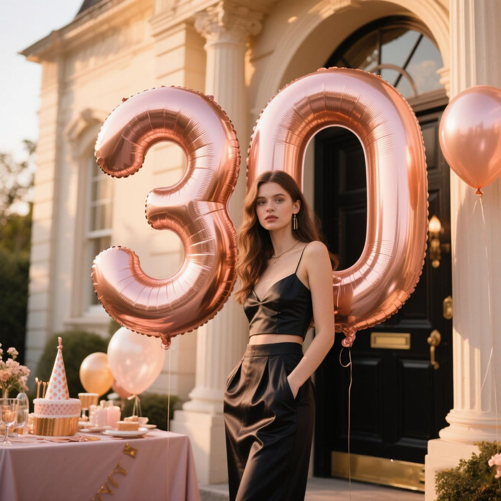 Kelfuoya rose gold 30 balloon 40-inch backdrop setup for photos at weddings
