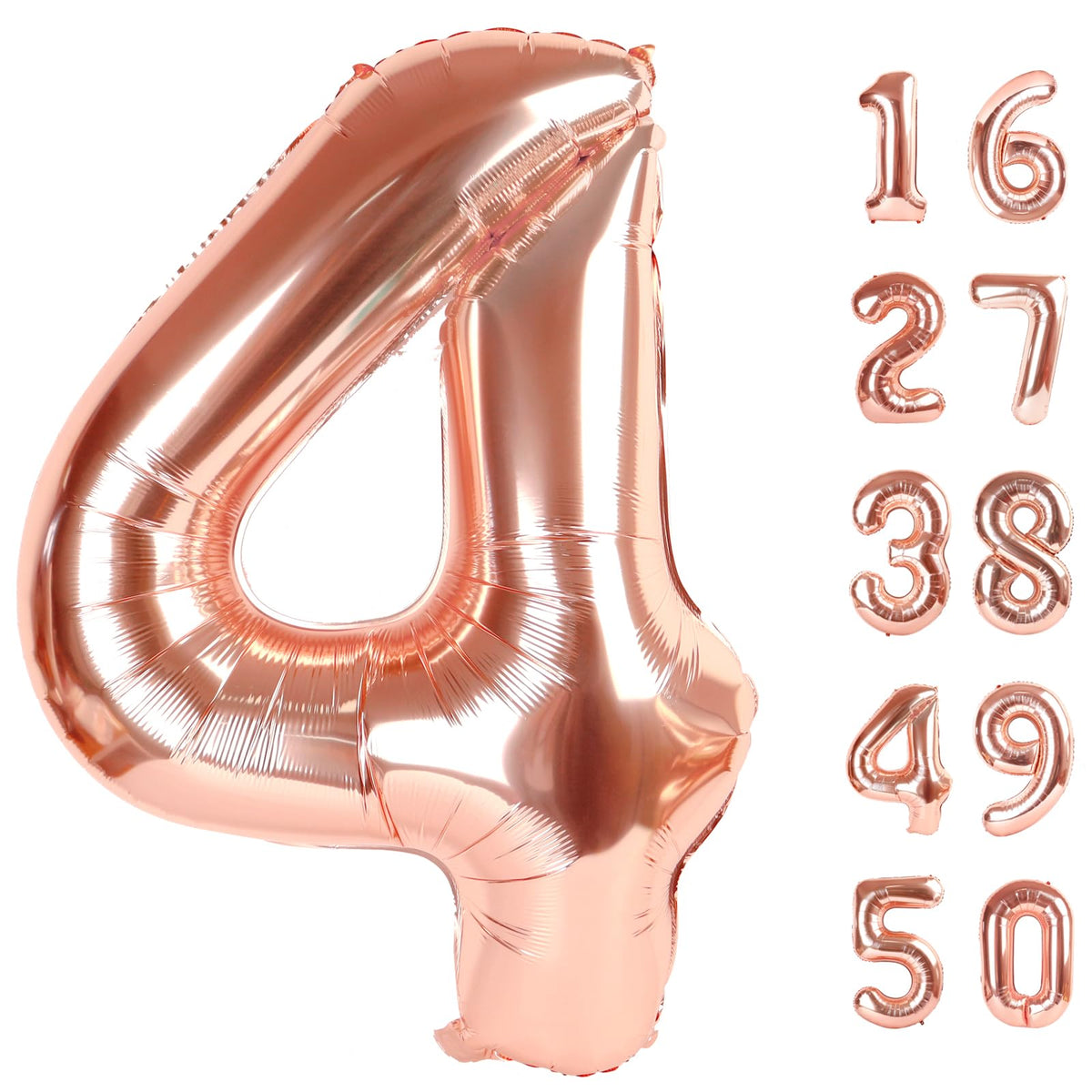 Kelfuoya rose gold number 4 balloon for 40 inch party decor and photos