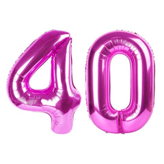 Kelfuoya rose purple 40-inch foil number balloon 40 creates a striking birthday backdrop for photos.
