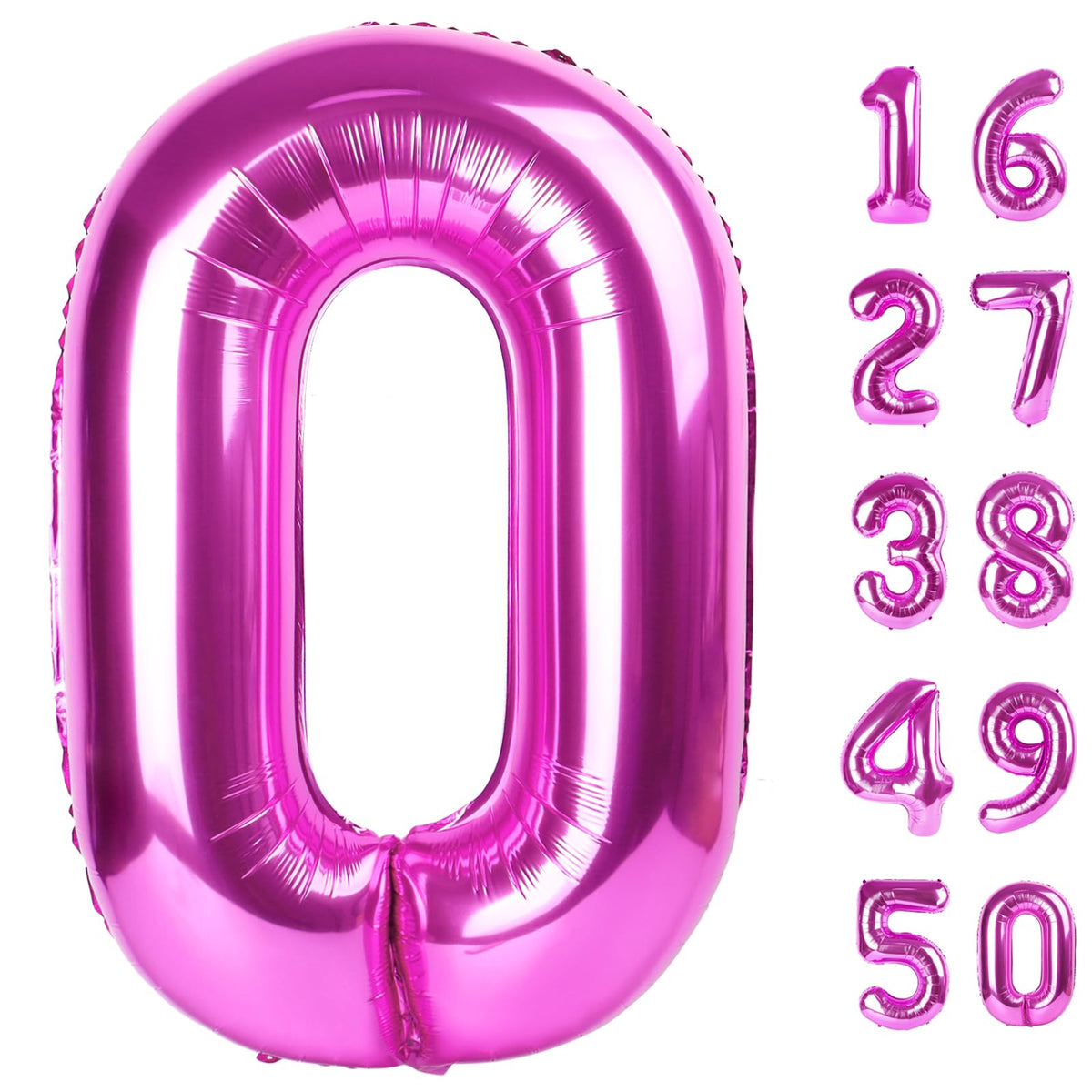 Kelfuoya rose purple 40-inch number 0 balloon ready for dramatic birthday backdrop
