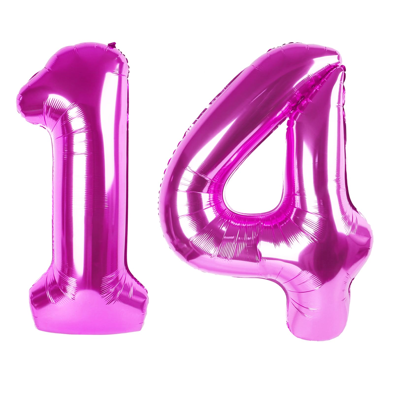 Kelfuoya rose-purple 40 inch number 14 balloon for dramatic birthday decor.