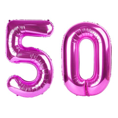 Kelfuoya rose purple 50 balloon 40-inch foil balloon creates a striking birthday backdrop.