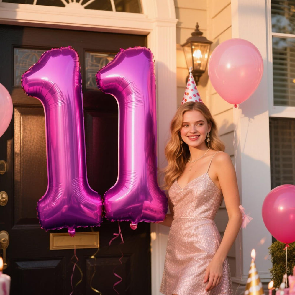 Kelfuoya 40-inch rose purple foil balloon creates dramatic event backdrops.