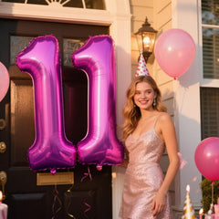 Kelfuoya 40-inch rose purple foil balloon creates dramatic event backdrops.