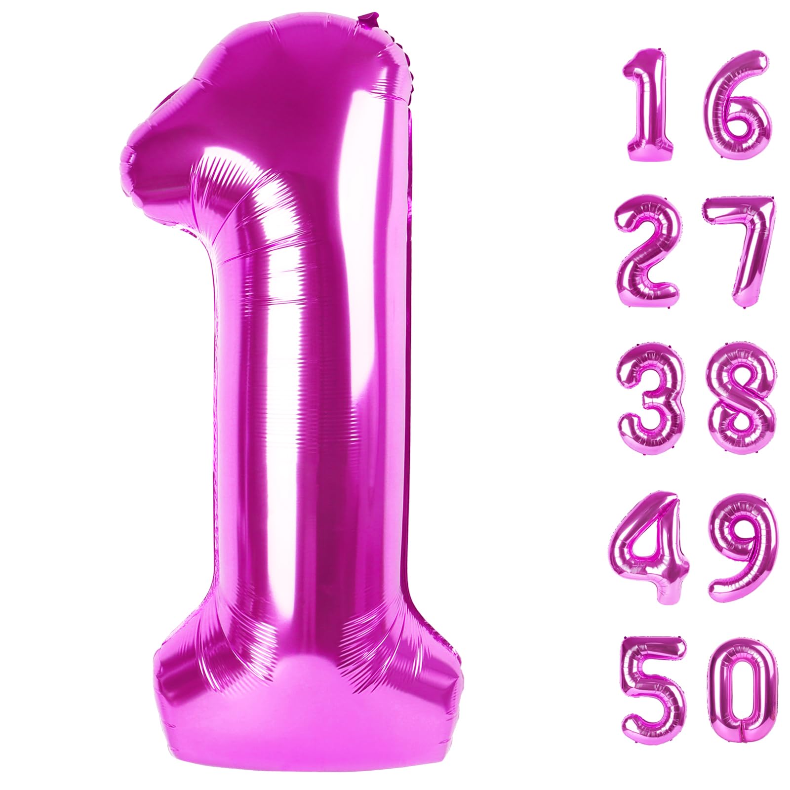 Kelfuoya rose purple number 1 balloon for a sparkling milestone celebration.