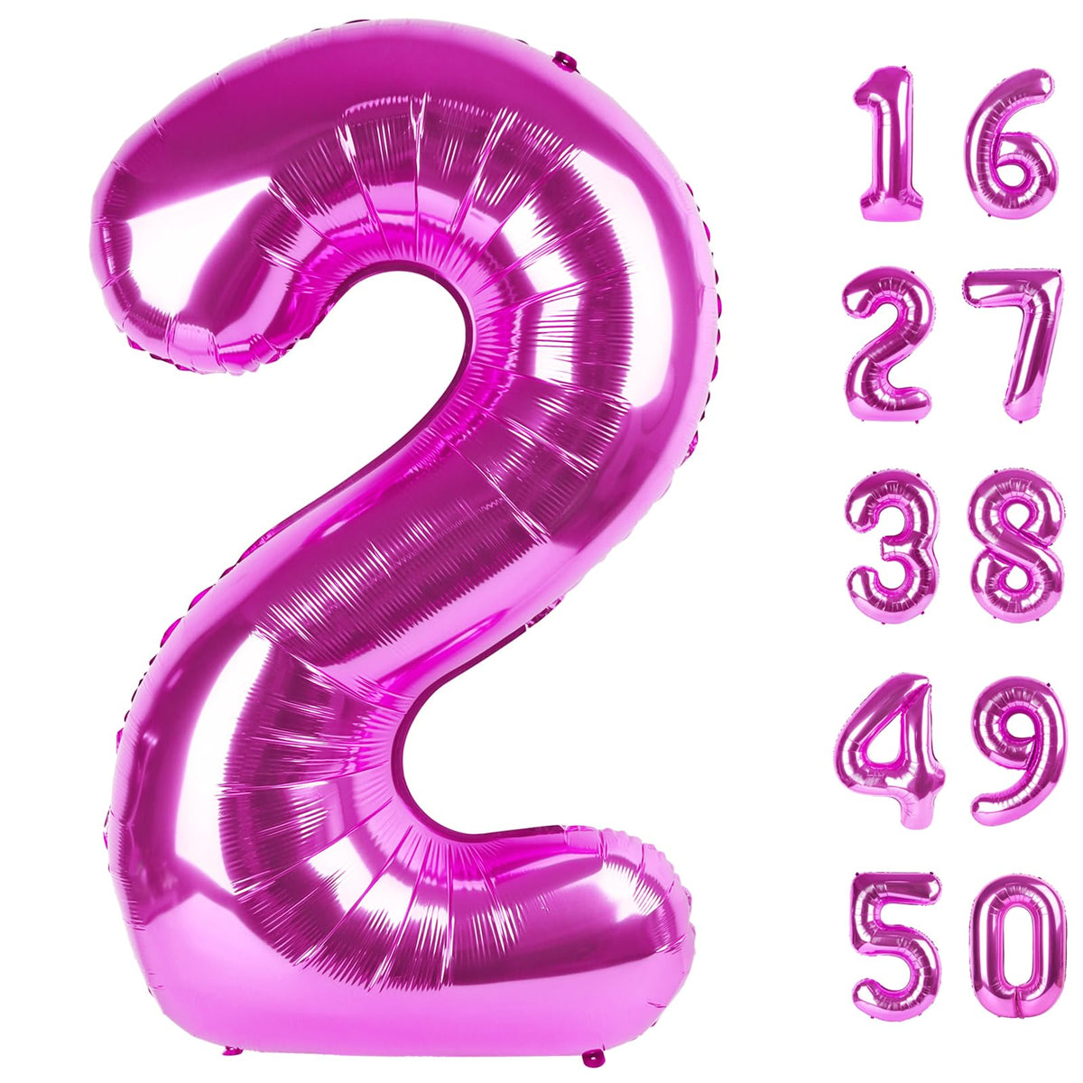 Kelfuoya rose purple 40-inch number 2 balloon creates elegant party backdrop