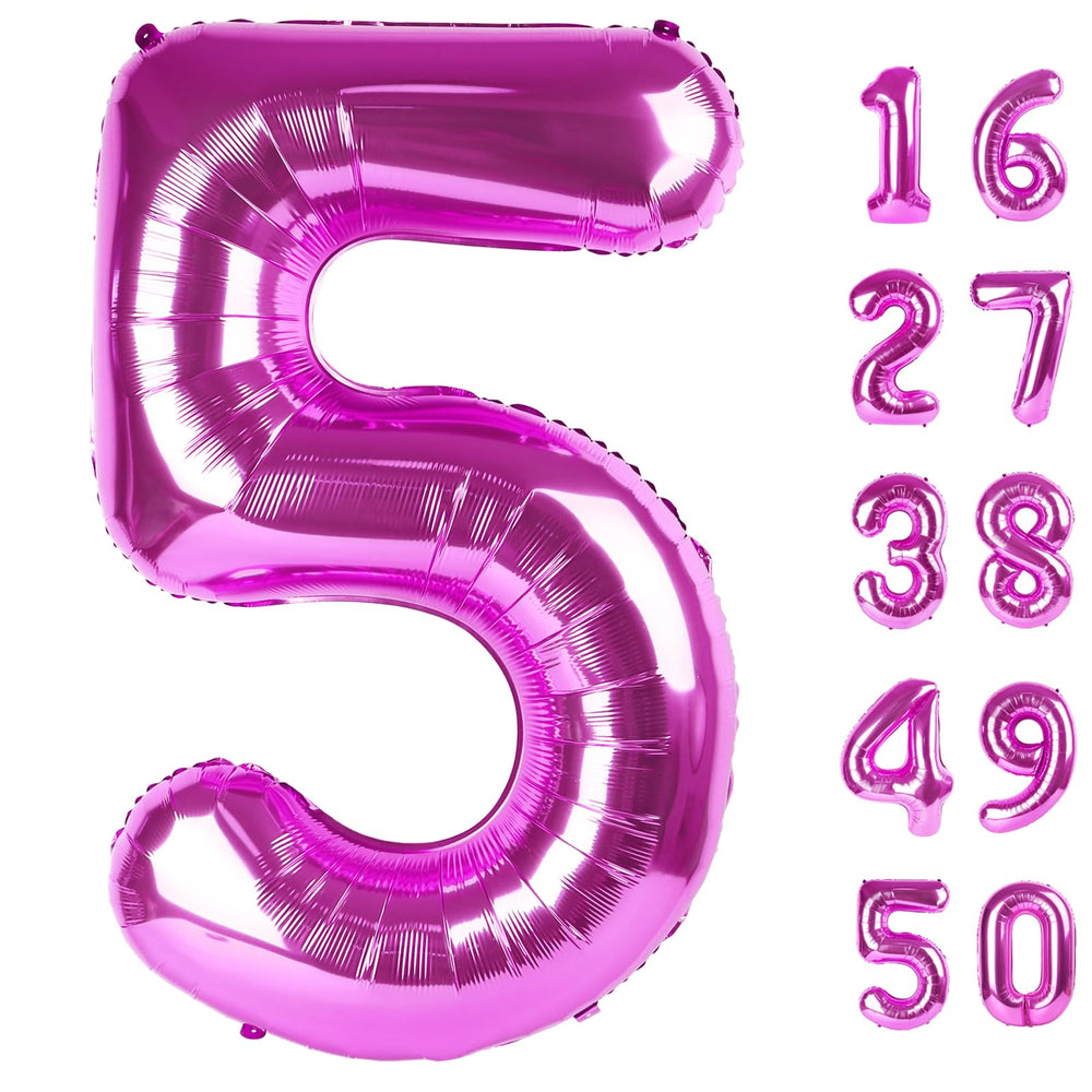 Kelfuoya rose purple number 5 balloon creates a bold birthday centerpiece