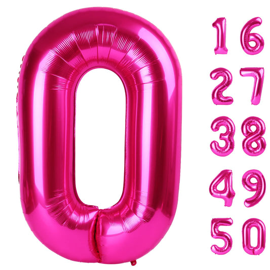 Kelfuoya Rose Red Number 0 balloon 40 inch serves as a bold birthday centerpiece.