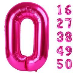 Kelfuoya Rose Red Number 0 balloon 40 inch serves as a bold birthday centerpiece.