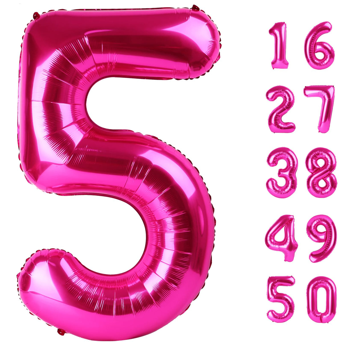 Kelfuoya rose-red number 5 balloon 40-inch, perfect for birthday photography and decor