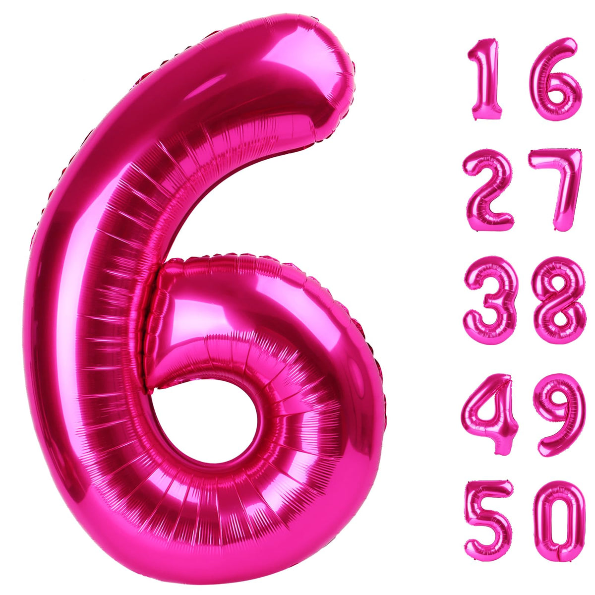 Kelfuoya rose red 6-number balloon ready for wall display at birthday party