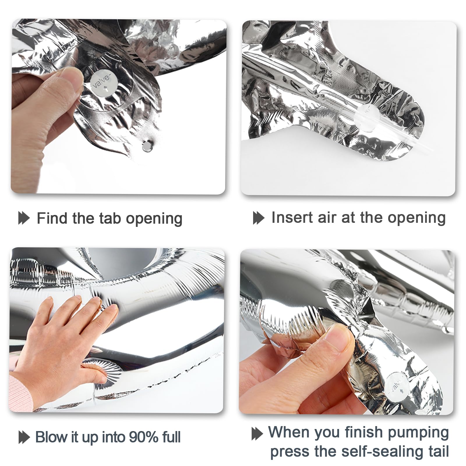 Kelfuoya silver 40-inch number 8 balloon for milestones.
