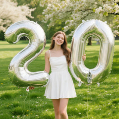 Kelfuoya silver 20 balloon 40inch backdrop set for photo moments.