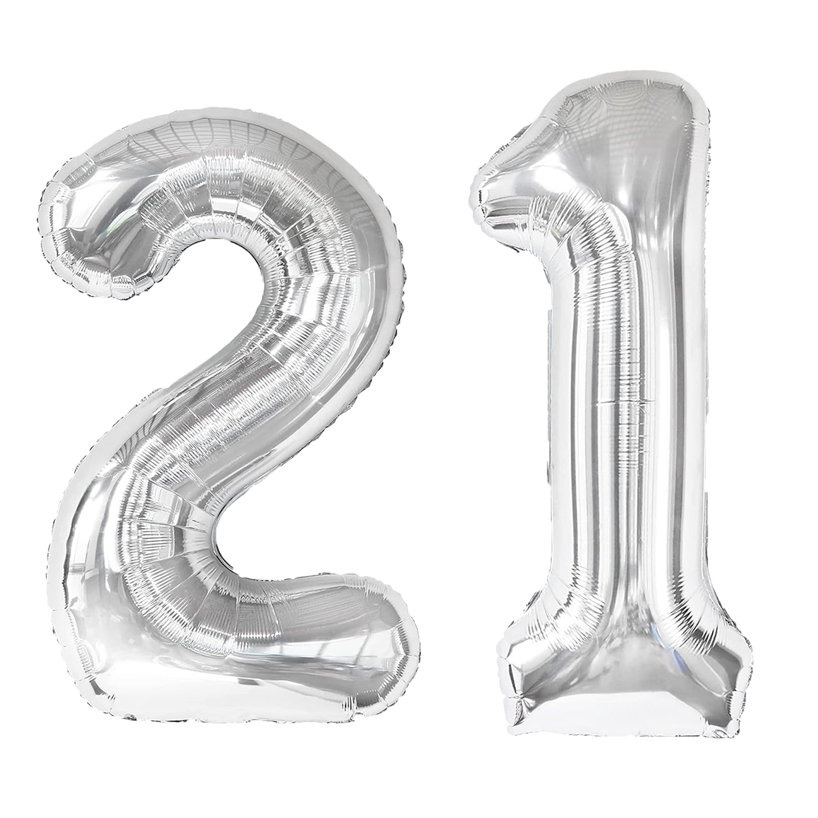 Kelfuoya silver 21 balloon 40 inch on white, ideal party centerpiece