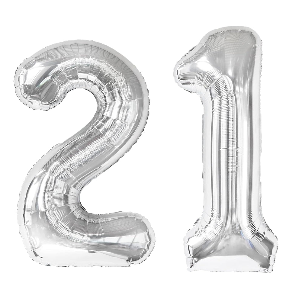 Kelfuoya silver 21 balloon 40 inch on white, ideal party centerpiece