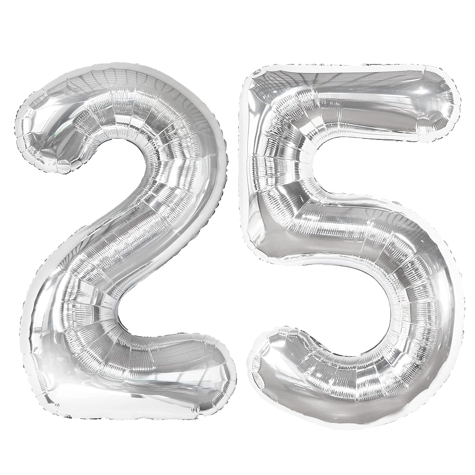 Kelfuoya silver number 25 balloon 40inch creates a dramatic backdrop for celebrations