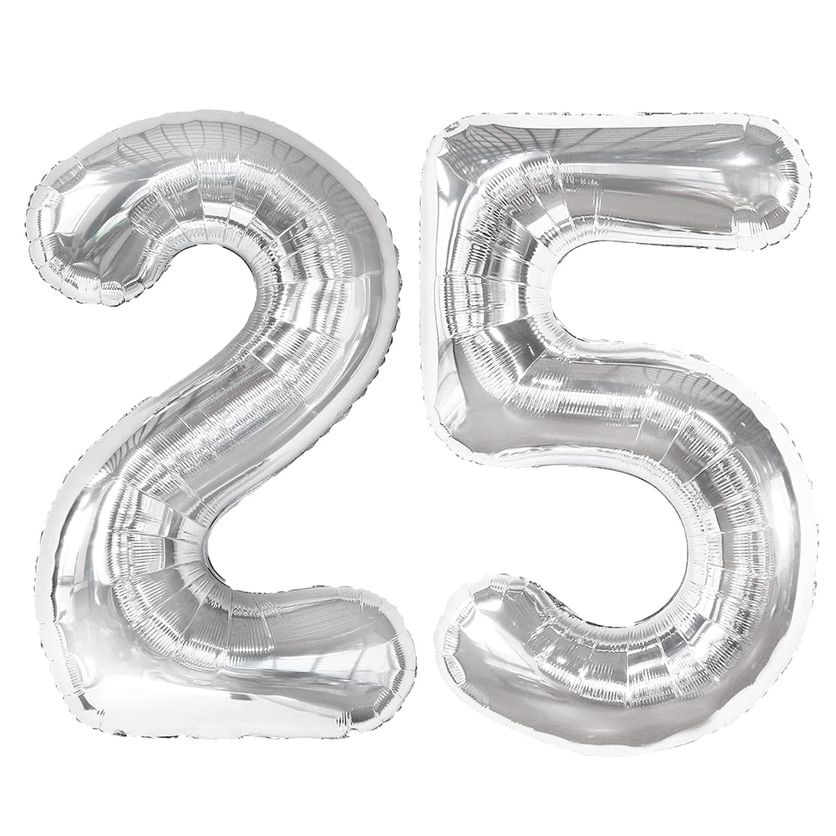 Kelfuoya silver number 25 balloon 40inch creates a dramatic backdrop for celebrations