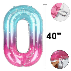 Kelfuoya Starry Number 0 balloon for wedding and anniversary backdrops