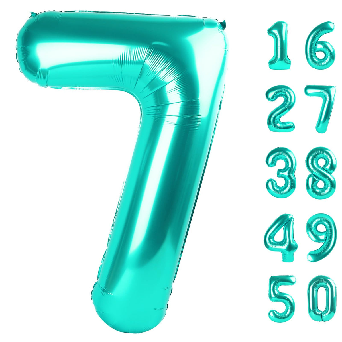 Kelfuoya teal 40-inch number 7 balloon for bold party backdrop and durability