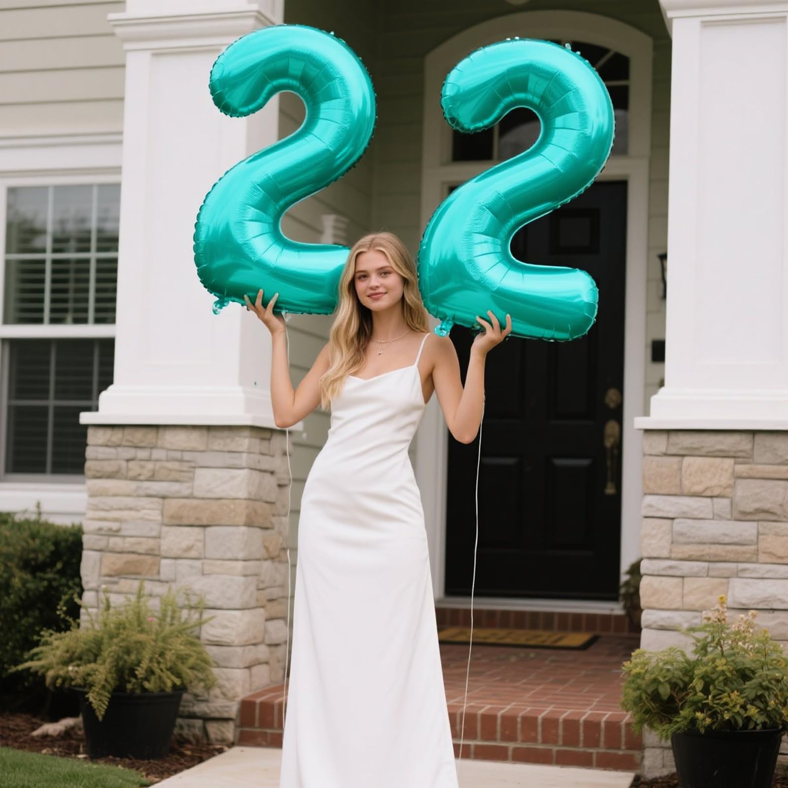 Kelfuoya teal number 2 balloon suitable for weddings and anniversaries