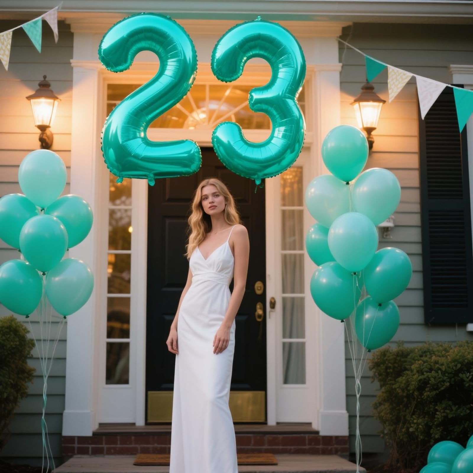 Kelfuoya teal number 3 balloon pairs with other decorations for cohesive party themes.