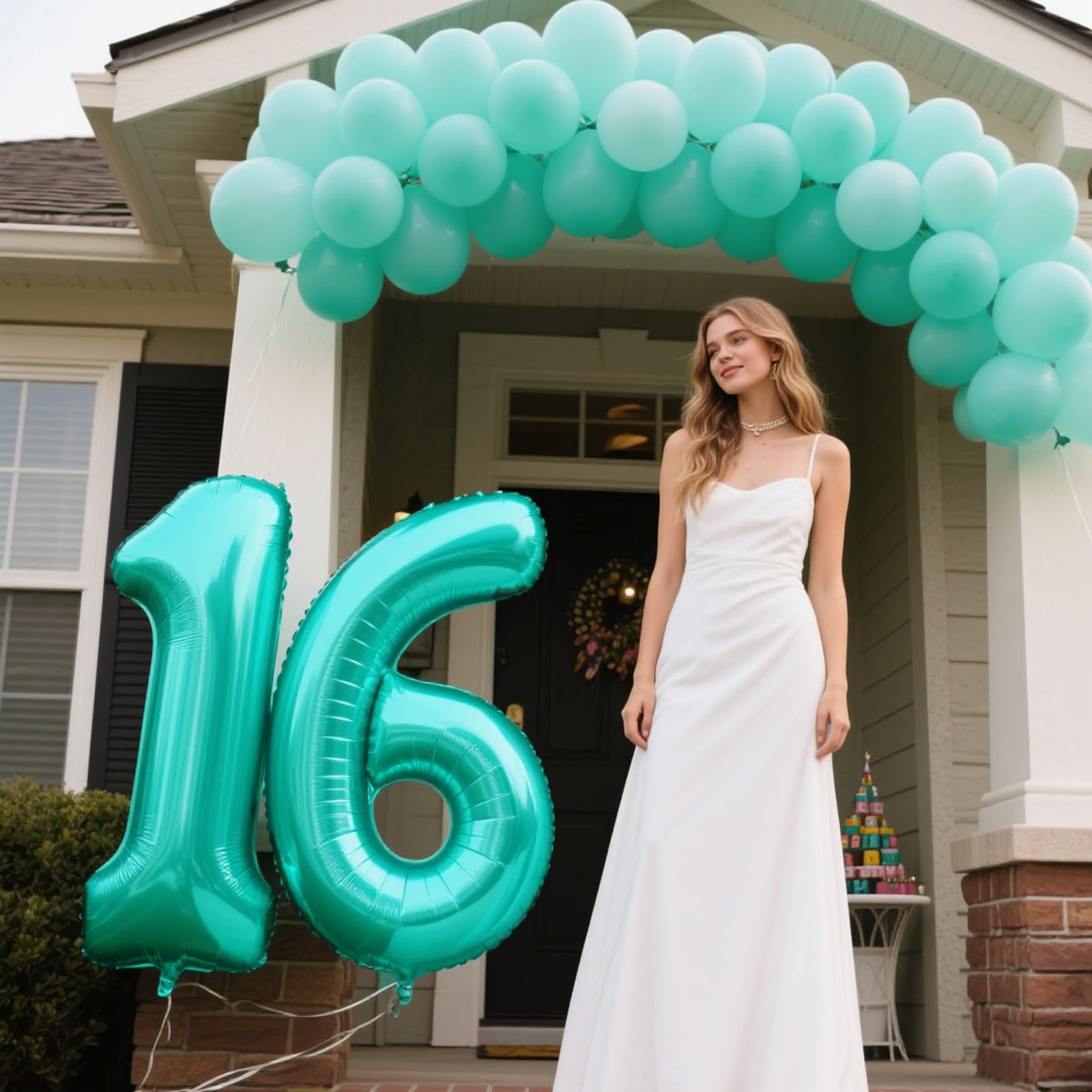 Kelfuoya teal 6 balloon adds elegant focal point to indoor events