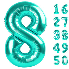Kelfuoya teal 8-number balloon for bold birthday backdrops and photos