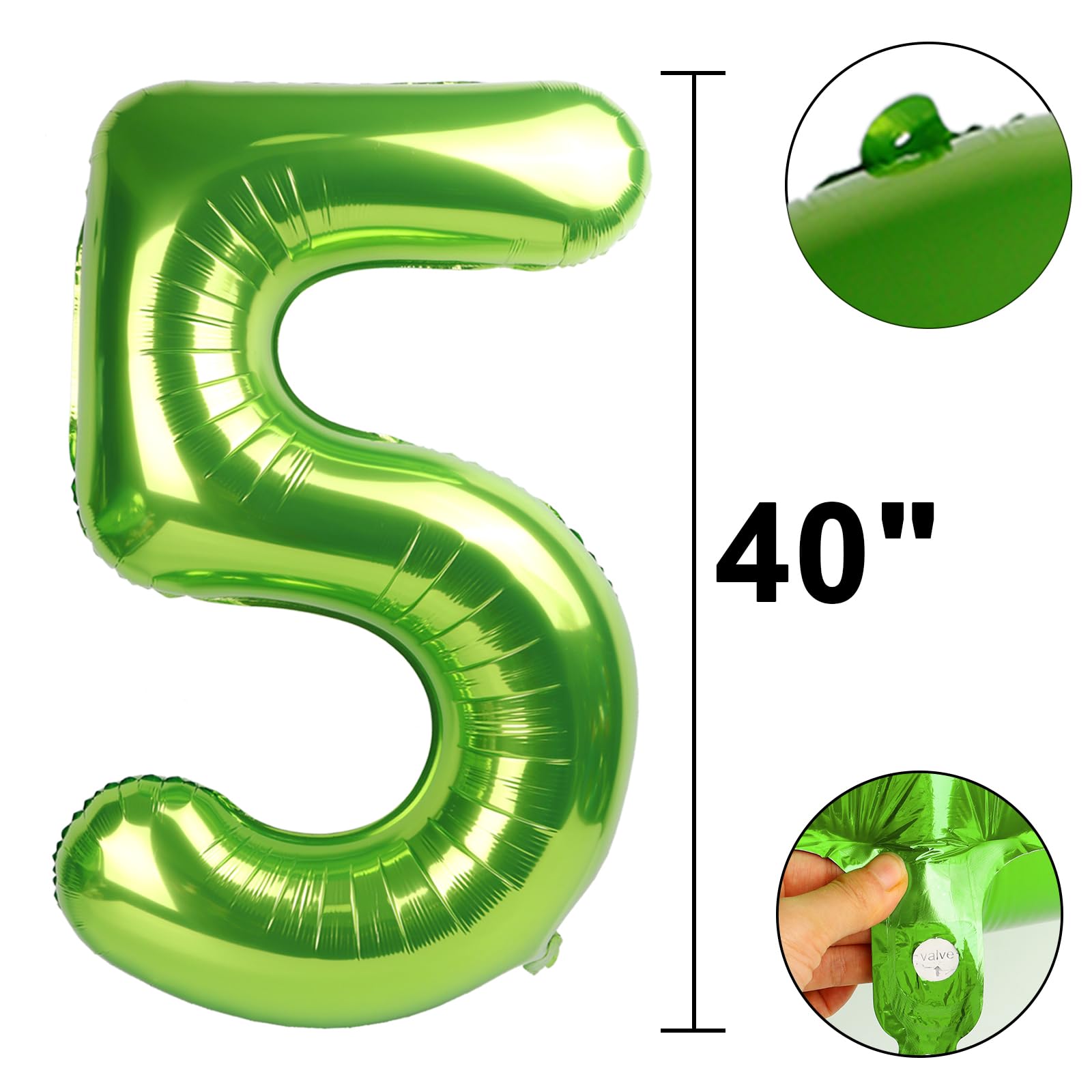 Kelfuoya wall-display number 5 balloon stays upright for wall accents and photo backdrops
