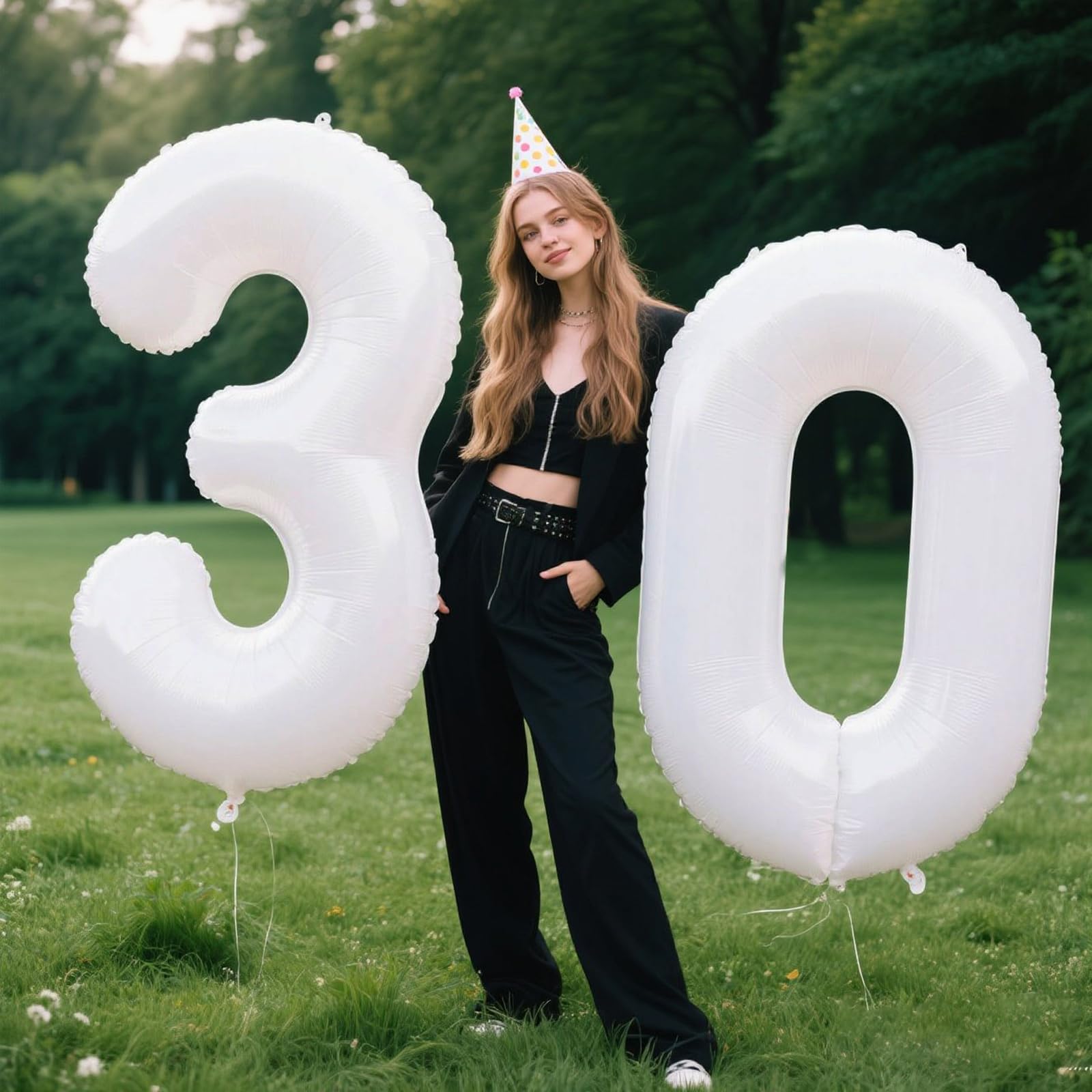Kelfuoya white number balloon complements diverse color schemes and events.