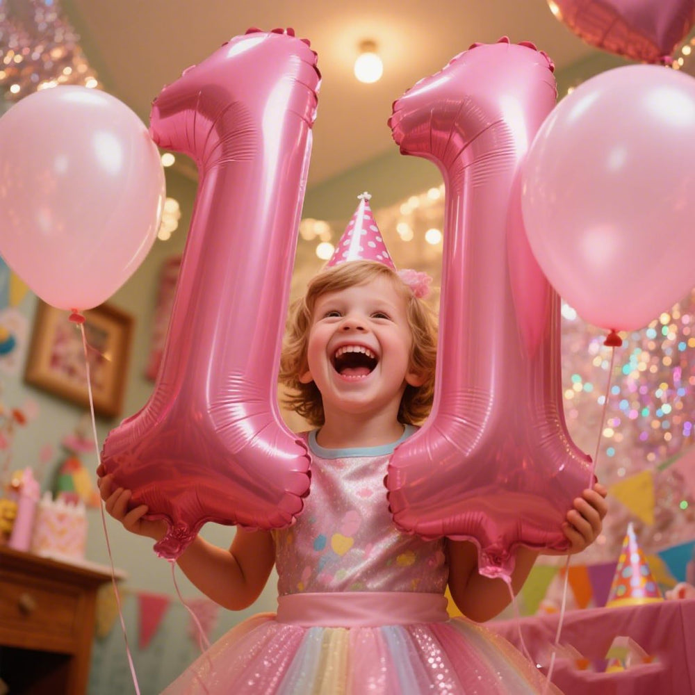Kelfuoya wedding anniversary decor with this eye-catching pink 11 balloon.