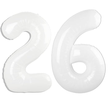 Kelfuoya white 26-number balloon 40 inch for bold 26th birthday display.
