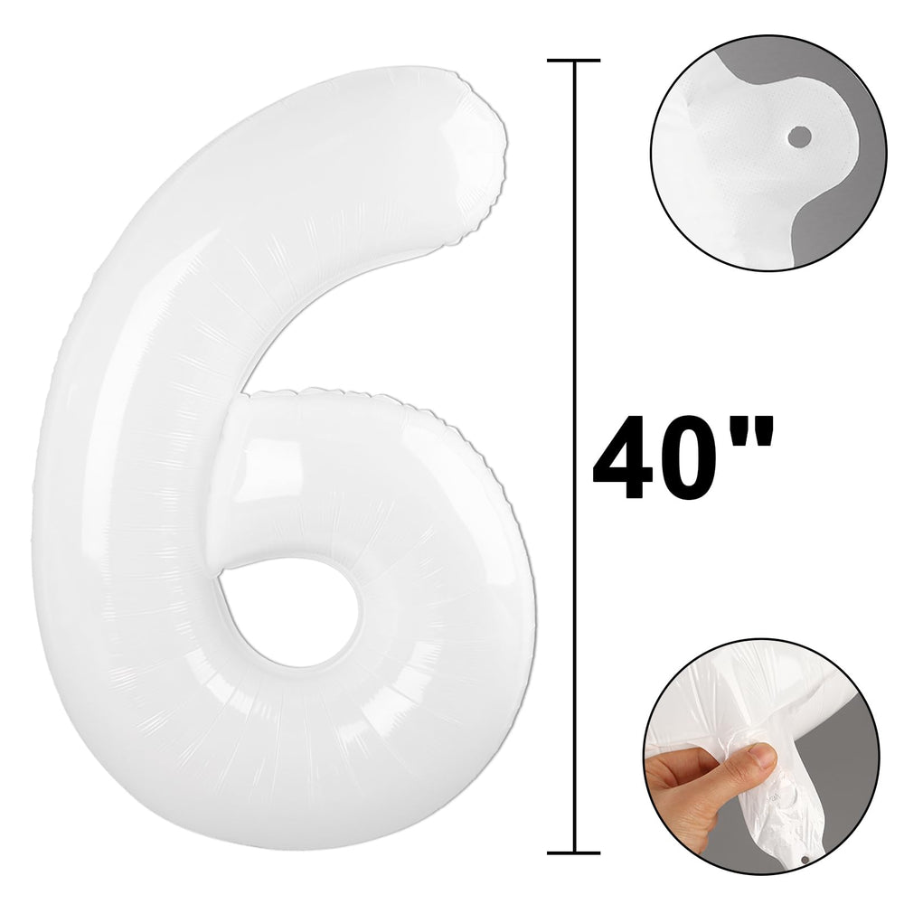 Kelfuoya white foil balloon, wedding anniversary setup adds elegant height to décor.